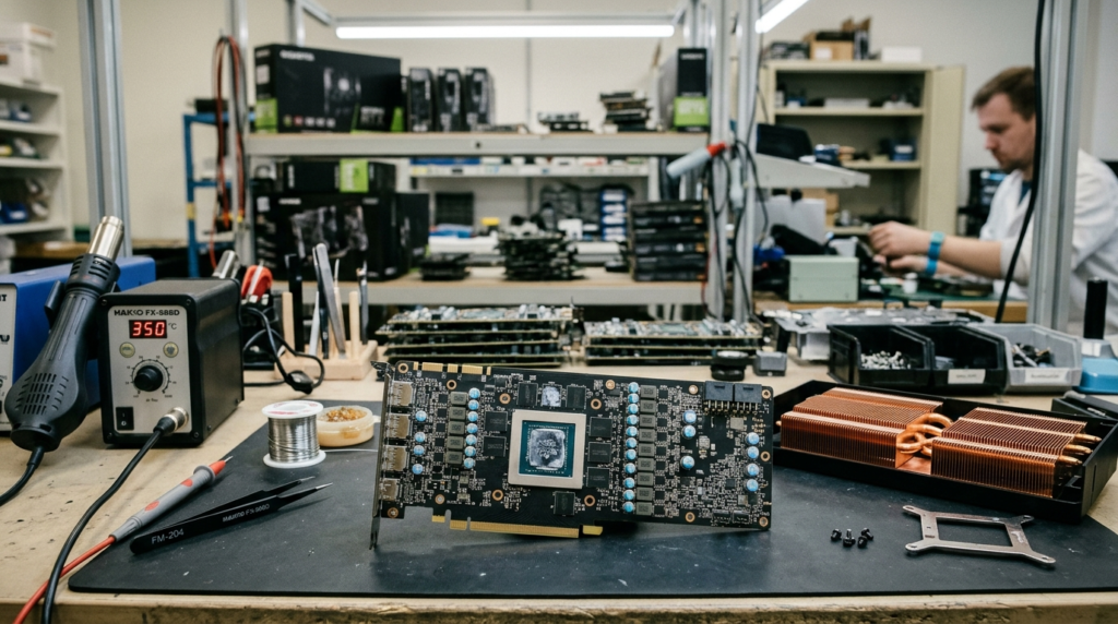 Chinese Workshops Dismantle RTX 5090 GPUs for AI Servers